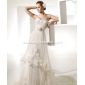 A-Line Sweetheart Chapel Flowers Ruffled Wedding Dresshahah